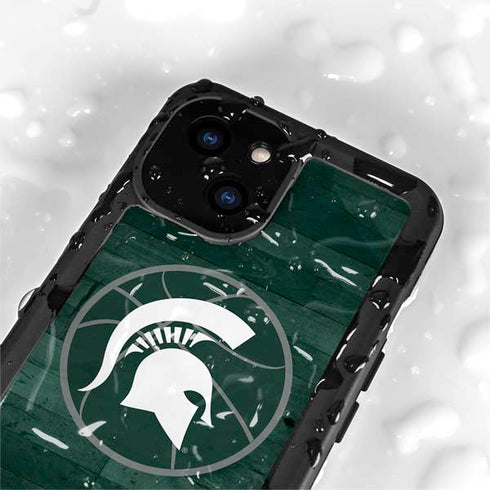 Michigan State University Basketball Courtside iPhone 15 Plus Waterproof Case